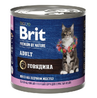 Brit Premium by Nature Влажный корм для взрослых кошек, Говядина